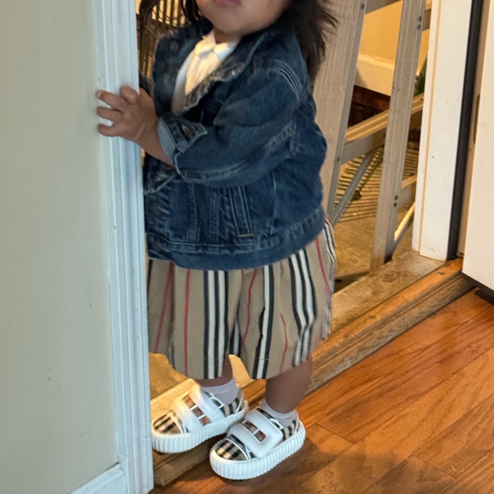 Burberry Kids' White and Black Sneakers